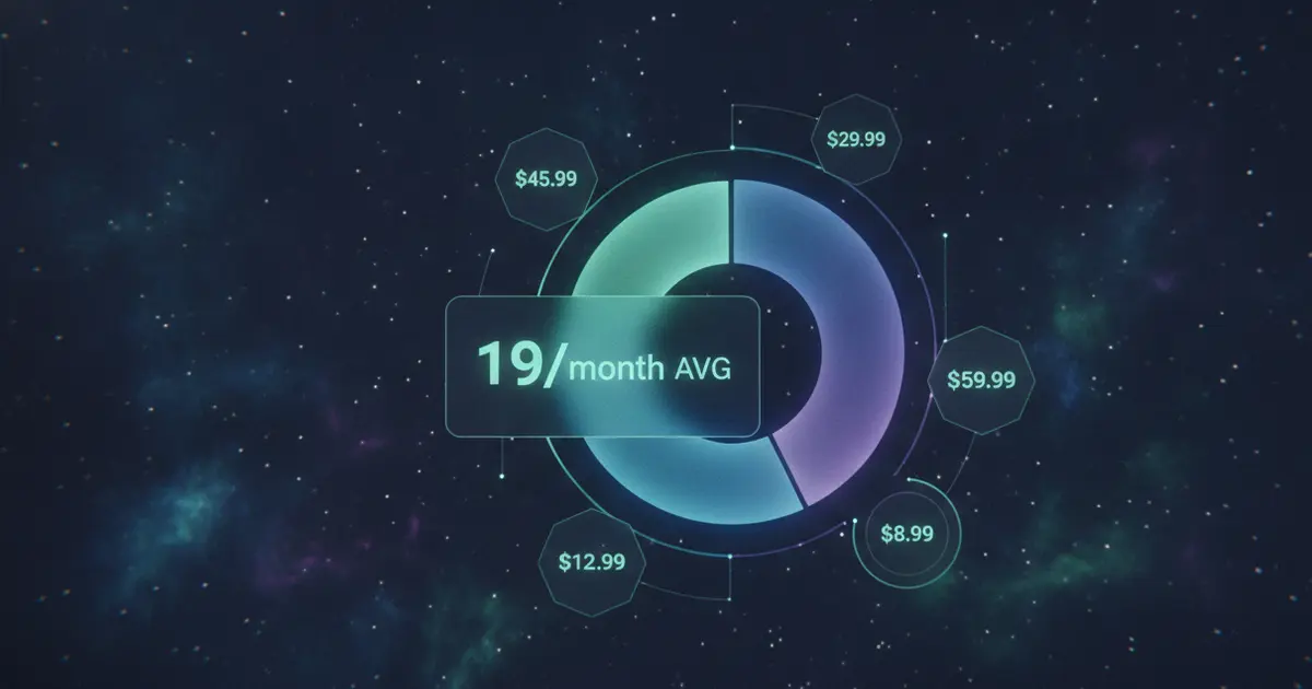 Chart showing average American subscription spending statistics by category in 2026
